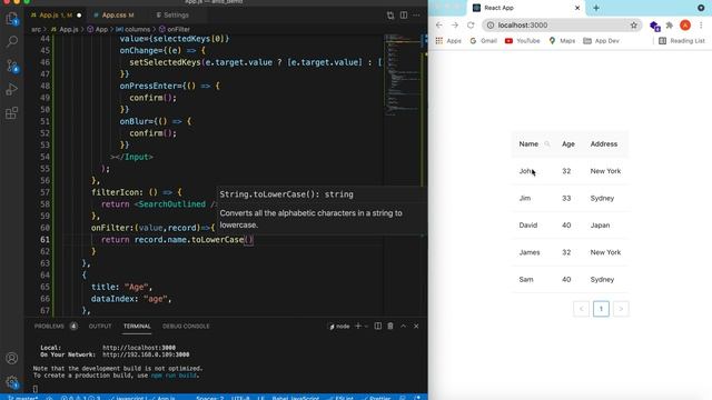 How to Add Search in Ant Design Table Columns | Filter Data using Antd Table Search | ReactJS смотреть онлайн