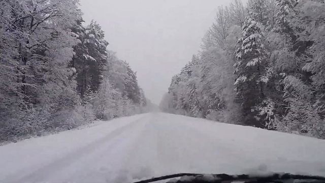 Дорога Любань-Житковичи 29.11.2015.Снегопад смотреть онлайн
