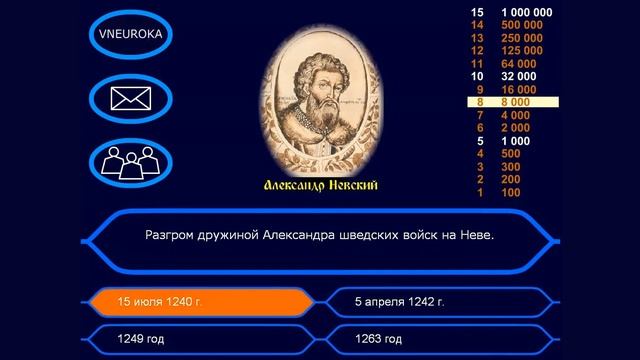 Викторина "Александр Невский: биография полководца" смотреть онлайн