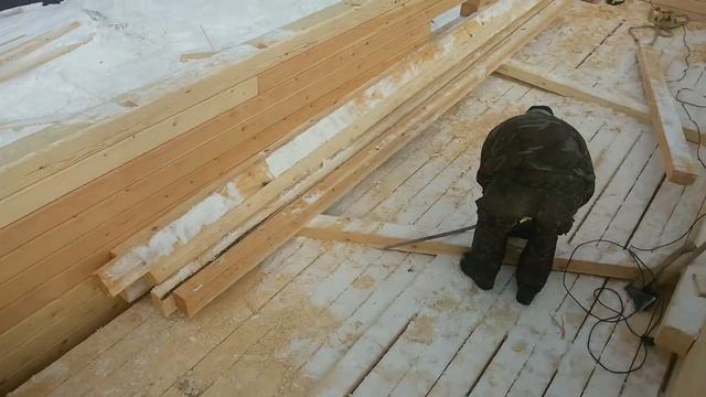 DrevDomStroi закладка основания крыши дома из бруса смотреть онлайн