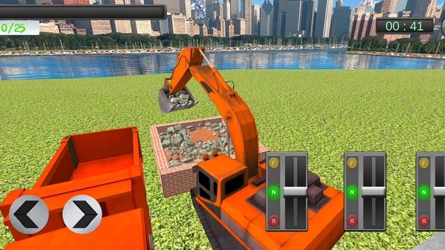 Filling Stones In Truck - City Construction Simulator : Forklift Truck Game - Android GamePlay смотреть онлайн