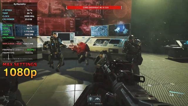GTX 1650 Laptop - CALL OF DUTY INFINITE WARFARE - Max Settings - 1080p смотреть онлайн