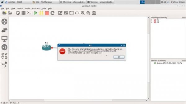Linux: Fix GNS3 2.0.2 IOU Not Executable and libcrypto.so.4 Errors