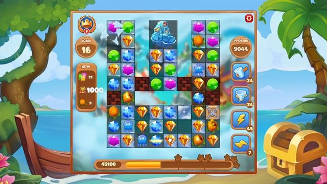 Как пройти уровень 9044 игры Сокровища Пиратов смотреть онлайн