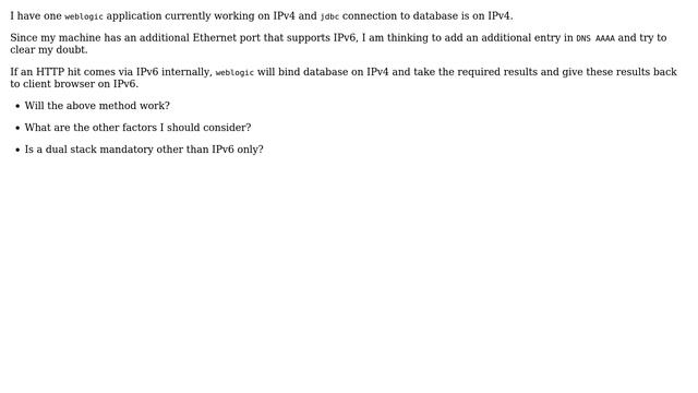 Oracle Weblogic IPv6 with Oracle database on IPv4 смотреть онлайн