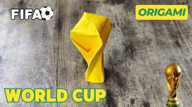 FIFA WORLD CUP ORIGAMI TUTORIAL | DIY ORIGAMI FIFA WORLD CUP TROPHY STEP BY STEP | MAKE SOCCER CUP смотреть онлайн