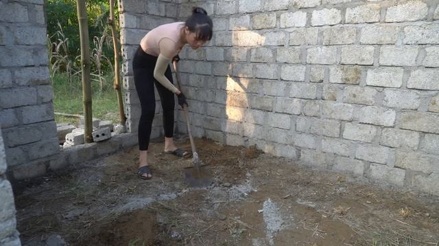 How To Building House Use bricks, gravel and cement - Green Forest Farm Life - LIVING OFF GRID ep3 смотреть онлайн