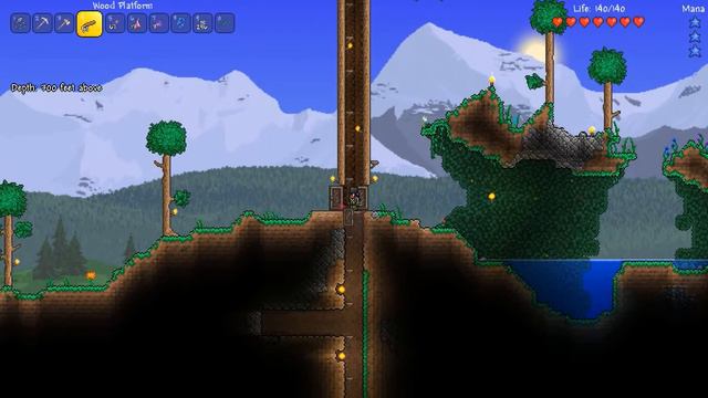 Terraria Lets Play ep5 Blood Moon & Eye of Cthulu! смотреть онлайн