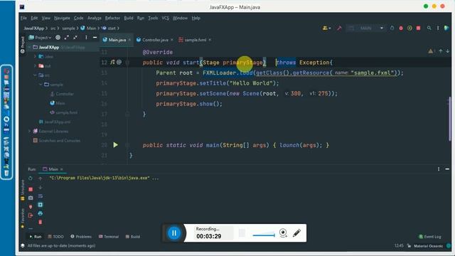 Run JavaFX Application in IntelliJ IDEA смотреть онлайн
