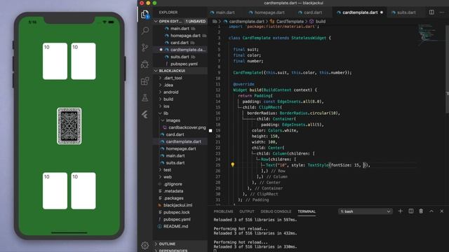 BLACK JACK UI • FLUTTER CODE FROM SCRATCH смотреть онлайн