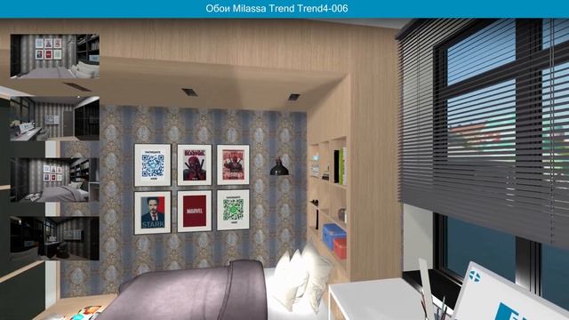 Обои Milassa Trend Trend4-006 в интерьере. визуализация и фото. смотреть онлайн