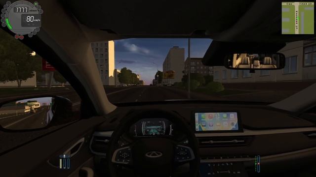 Cherry Tiggo 7 Evening Driving | City Car Driving смотреть онлайн