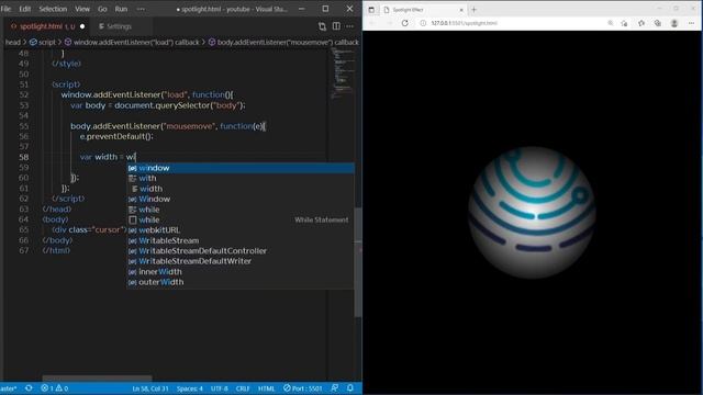 HTML/CSS/Javscript를 이용한 스포트라이트 효과 만들기 смотреть онлайн