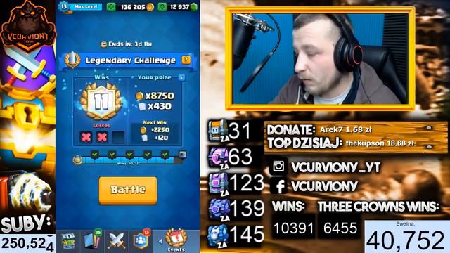 12:2 LEGENDARY CHALLENGE! FREE ROYAL GHOST! CLASH ROYALE POLSKA смотреть онлайн