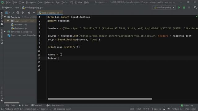 Web scraping using python | Web Scraping Amazon | 15 lines of code | Beautifulsoup | CodeinVeins смотреть онлайн