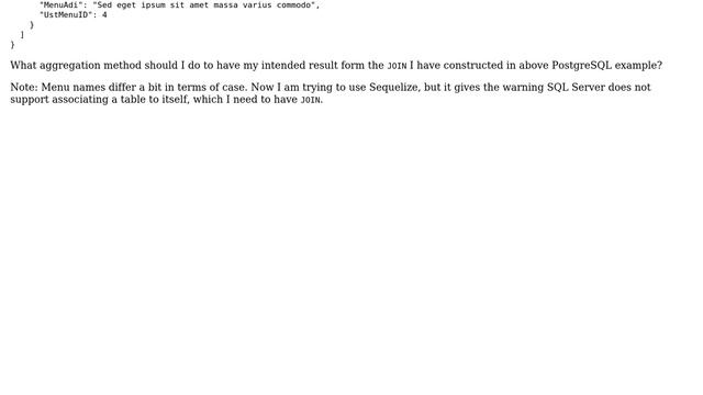 Databases: JSON aggregation in a self-join query смотреть онлайн