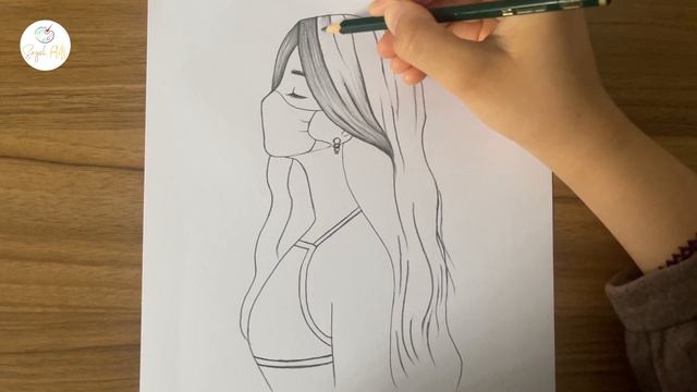 How to draw a girl with face mask easy || Easy drawing ideas for beginners || Girl drawing easy смотреть онлайн