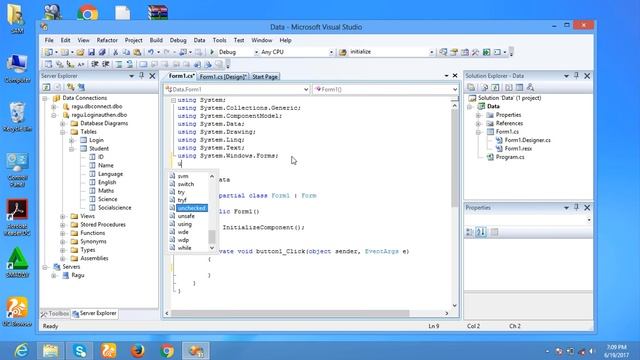 C# : How to show Database values in DataGridView using SQL Server смотреть онлайн