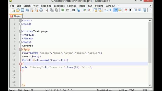 PHP Tutorials in Tamil 26 Arrays Function смотреть онлайн