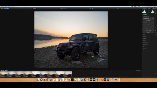 Jurassic World Jeep Photoshoot with 1 click Luminar 4 sky replacement смотреть онлайн