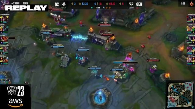 Worlds 2023 - G2 vs GENG - Swiss Stage Day 3 I Round 3 смотреть онлайн
