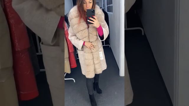 Бежевое пальто с мехом, Пальто с натуральным мехом, женское Пальто с мехом смотреть онлайн