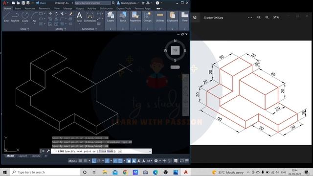 Isometric Drawing Tutorial for Beginners ǀǀ AutoCAD Isometric Drawing [Exercise No-20] ǀǀ tg's stud смотреть онлайн