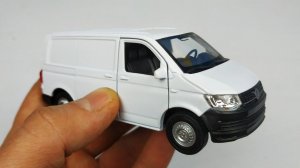 Моделька машинка Volkswagen Transporter T6 грузовой фургон от Welly распаковка и обзор. Про машинки!