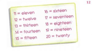 Spotlight 3 Аудио стр. 12 / Тренажер для запоминания /Тема ЦИФРЫ от 11 до 20!/ Numbers 11-20!