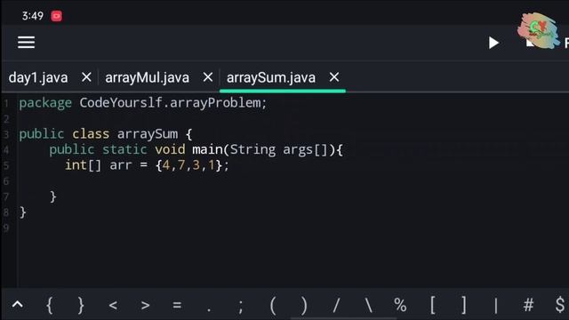 Array sum in java ?? | how to find sum of array elements in java | #cy | codeYourslf смотреть онлайн