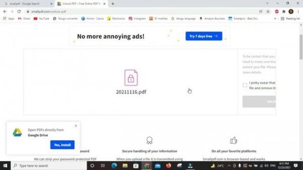 How to remove PDF files password| How to Unlock PDF files easily| PDF unlock