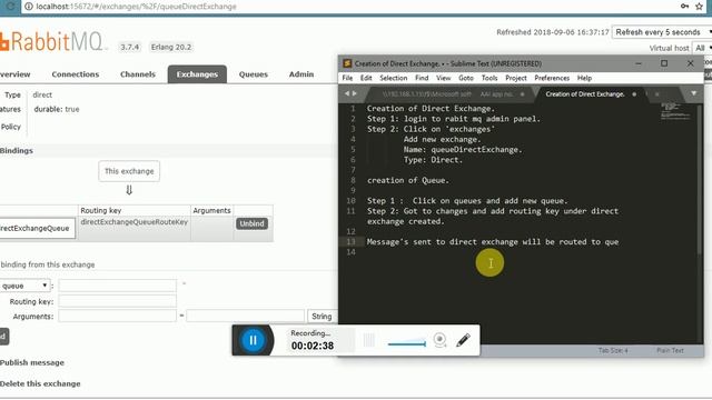 RabitMq Direct Exchange creation and configuration смотреть онлайн