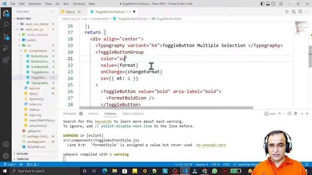 7. React Material UI Toggle Button with Multiple Selection | Dr Vipin Classes смотреть онлайн