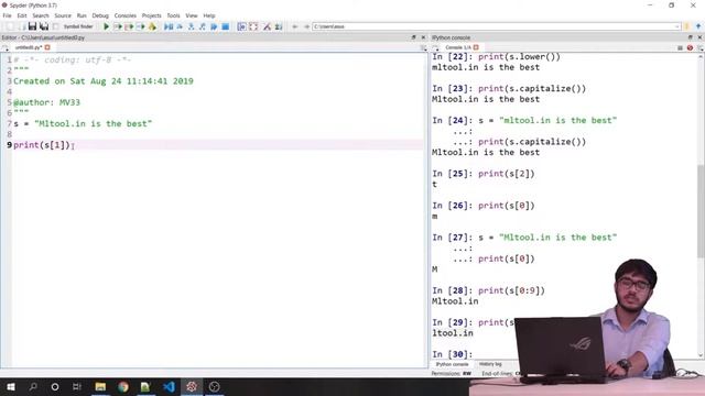 Python Basics 4 | In-built Functions | String manipulations | | MLTool смотреть онлайн