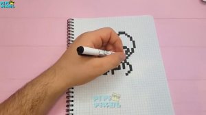 ШАРК ЛЕОН  АКУЛА из БРАВЛ СТАРС- РИСУНКИ ПО КЛЕТОЧКАМ - BRAWL STARS -PIXEL ART