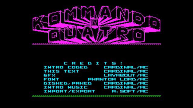 Commando Quatro Crack Intro by Accept Corp. [#ZX-Spectrum disk version] смотреть онлайн