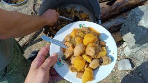 Тушим картошку с грибами в казане без мяса