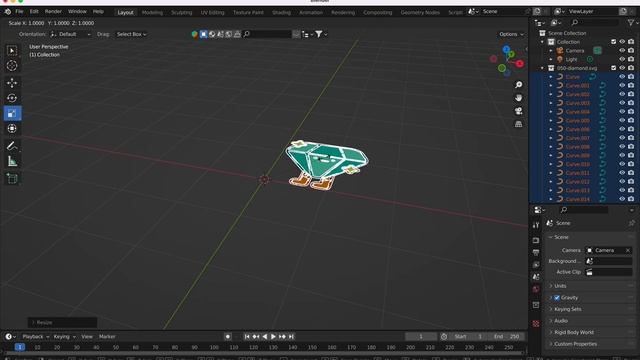 Blender - Scale Rotate SVG import смотреть онлайн