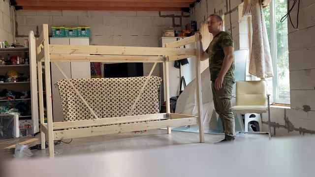 Часть 6 сборка Двухьярусной кровати из массива дерева с креплением шип паз смотреть онлайн