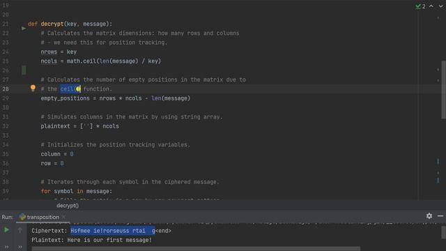 Transposition Algorithm in Python (Expert Guide) смотреть онлайн