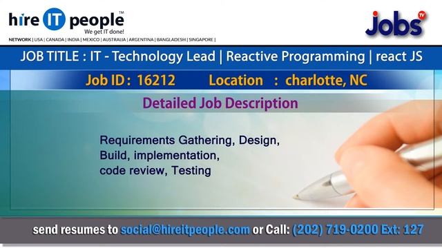 Reactive Programming Jobs | react JS Jobs | Charlotte, NC смотреть онлайн