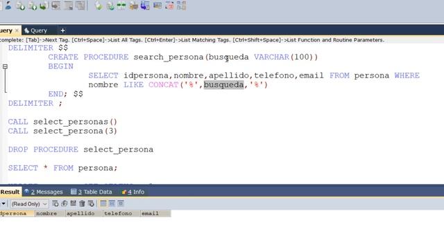 Stored Procedure en MySQL (Buscar Registros) - Clase 13 смотреть онлайн