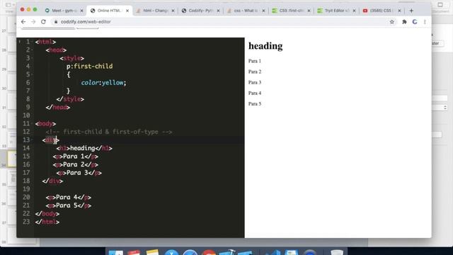 What is the difference between :first-child &:first-of-type selectors? | Advanced CSS | **Live Demo смотреть онлайн