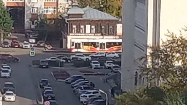 Трамвайный вагон №140 Омск, маршрут №8. смотреть онлайн