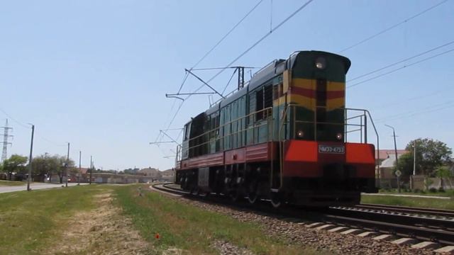 Сильный тифон! ЧМЭ3 4753 следует резервом в Евпатории (КЖД МАЙ 2023)