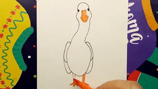 How to draw a goose / Как нарисовать гуся смотреть онлайн