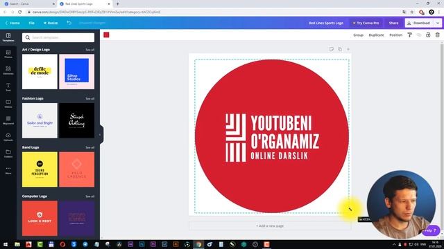 Canva logo yasash Youtube -4-dars смотреть онлайн