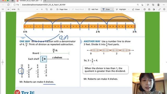 Math 6 Lesson 1-4 Understand Division with Fractions смотреть онлайн