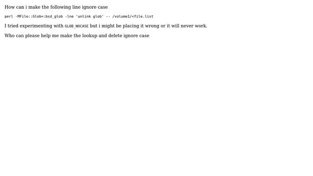 Ubuntu: Perl Make GLOB ignore case смотреть онлайн