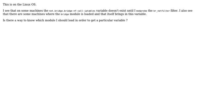 Kernel module for net.bridge.bridge-nf-call-iptables смотреть онлайн